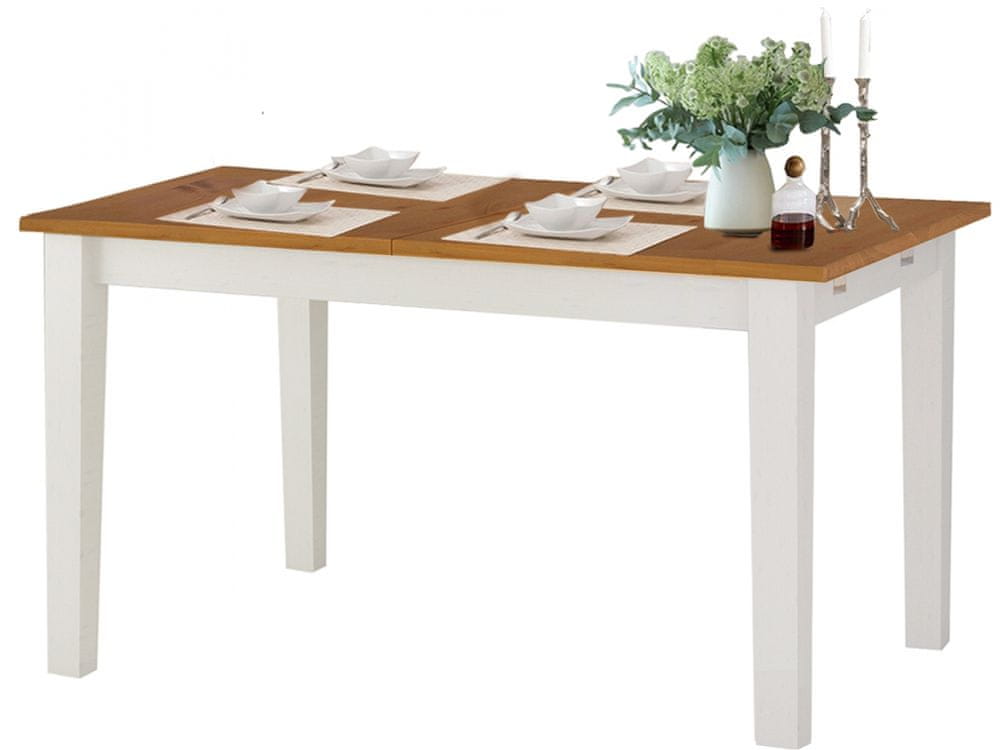 Danish Style Jedálenský stôl Disa, 160 cm, biela/borovica